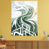 Duurzame Stads Kunst Groene Architectuur Biophilis Canvas Afdruk (Insitu (Woonkamer))
