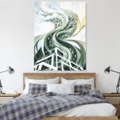 Duurzame Stads Kunst Groene Architectuur Biophilis Canvas Afdruk (Insitu (Slaapkamer))