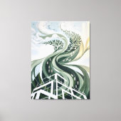 Duurzame Stads Kunst Groene Architectuur Biophilis Canvas Afdruk (Voorkant)