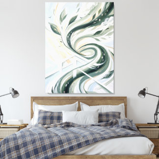 Duurzame Stads Kunst Verticale Bos Abstracte Kunst Canvas Afdruk