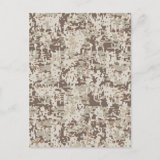 Duurzame stijl Digitale Camouflage Beige Decor Briefkaart (Voorkant)