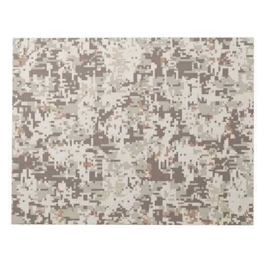 Duurzame stijl Digitale Camouflage Beige Decor Notitieblok (Voorkant)