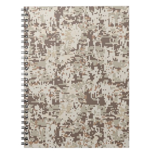 Duurzame stijl Digitale Camouflage Beige Decor Notitieboek (Voorkant)