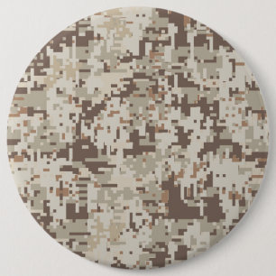 Duurzame stijl Digitale Camouflage Beige Decor Ronde Button 6,0 Cm