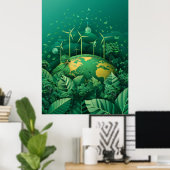 Duurzame toekomst: hernieuwbare energiebronnen Pos Poster (Thuiskantoor)