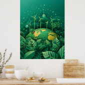 Duurzame toekomst: hernieuwbare energiebronnen Pos Poster (Keuken)