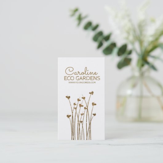 Duurzame tuinverzorging en milieuvriendelijke prak visitekaartje (Staand voorkant)