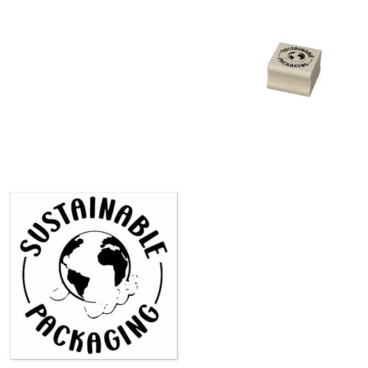 Duurzame verpakking, aardvriendelijk, rubberstempel (Gestempeld)