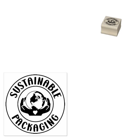 Duurzame verpakking, kleine bedrijven rubberstempel (Gestempeld)