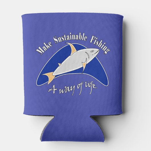 Duurzame visserij een manier van leven maken blikjeskoeler (Achterkant)