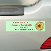 duurzame vrede duurzame energie bumpersticker (Op auto)