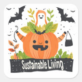 DuurzameLeefstijl | ExOntwerper | Halloween Vierkante Sticker (Voorkant)