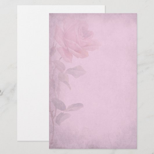duusky roze rozenpapier briefpapier (Voorkant / Achterkant)