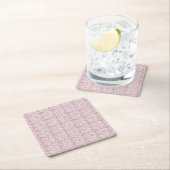 duusky roze wit looppatroon kartonnen onderzetters (Insitu)