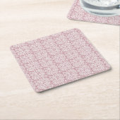 duusky roze wit looppatroon kartonnen onderzetters (Schuin)