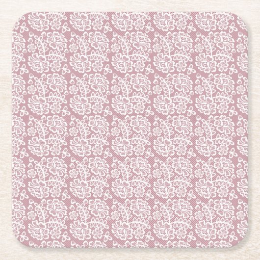duusky roze wit looppatroon kartonnen onderzetters (Voorkant)