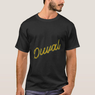Duval Blauwgroen en gouden script T-shirt