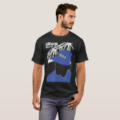 Duval Blue op zwart T-shirt (Voorkant volledig)