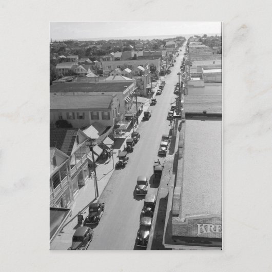 Duval Street, Key West Florida 1938 Briefkaart (Voorkant)