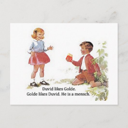 Duvid houdt van Golde. Briefkaart (Voorkant)