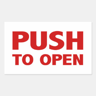 Duw aan Open Deurteken Rechthoekige Sticker