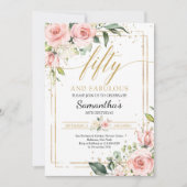 Duw bloemen zwart roze goud, vijftig en geweldig kaart (Voorkant)