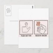 Duw Button, ontvang Bacon Briefkaart (Voorkant / Achterkant)