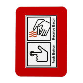 Duw Button, ontvang Bacon Magneet (Verticaal)