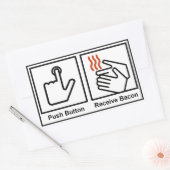 Duw Button, ontvang Bacon Rechthoekige Sticker (Envelop)