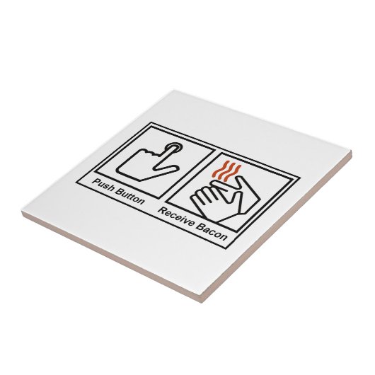 Duw Button, ontvang Bacon Tegeltje (Zijkant)