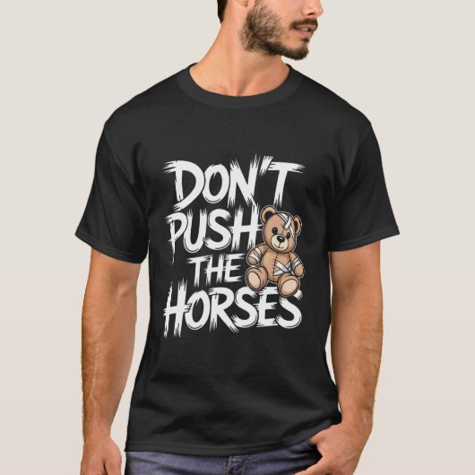 Duw de paarden niet grappig t-shirt (Voorkant)