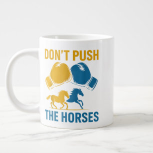 Duw de paarden niet handschoenen boksen paarden li grote koffiekop