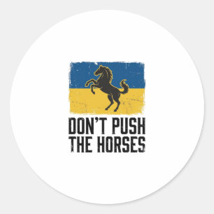 Duw de paarden niet Vintage paard Ronde Sticker
