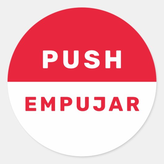 Duw Engelse Spaanse Rode Witte Veiligheidsinstruct Ronde Sticker (Voorkant)