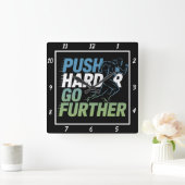 Duw harder Ga verder Runner Vierkante Klok (Huis)