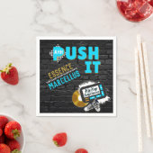 Duw het 90's Retro Neon Blue Hip Hop Baby shower Servet (Insitu)