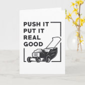 Duw het echt goede grasmaaier in beweging zet kaart (Gele Bloem)