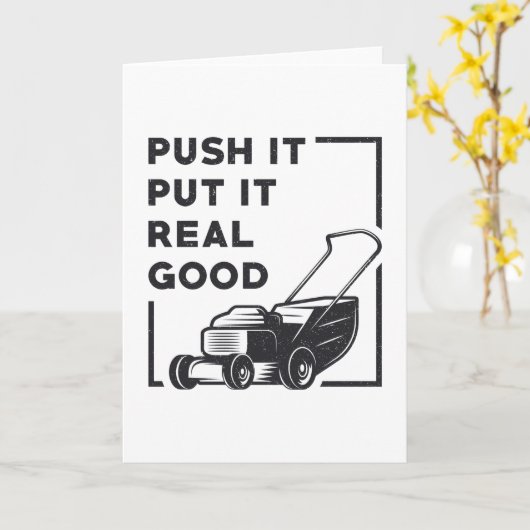 Duw het echt goede grasmaaier in beweging zet kaart (Gele Bloem)