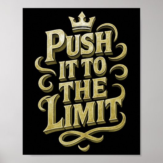 Duw het tot de limiet van de training Bodybuilding Poster (Voorkant)