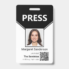 Duw identiteitskaart met Foto en QR het Badge van