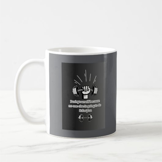 "Duw jezelf naar succes" Koffiemok (Links)