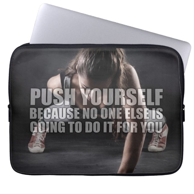 Duw jezelf - Workout Motivatie Laptop Sleeve (Voorkant)