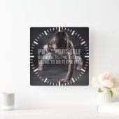 Duw jezelf - Workout Motivatie Vierkante Klok (Huis)