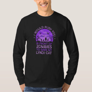 Duw Jou In Zombies Om Mijn Lykoi Kat Te Redden Fun T-shirt