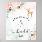 Duw kerstarm omhoog bij de warme chocoladebar poster (Voorkant)