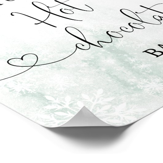 Duw kerstarm omhoog bij de warme chocoladebar poster (Hoek)