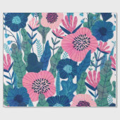 Duw kleurig tropisch bloesem cadeaupapier (Vlak)