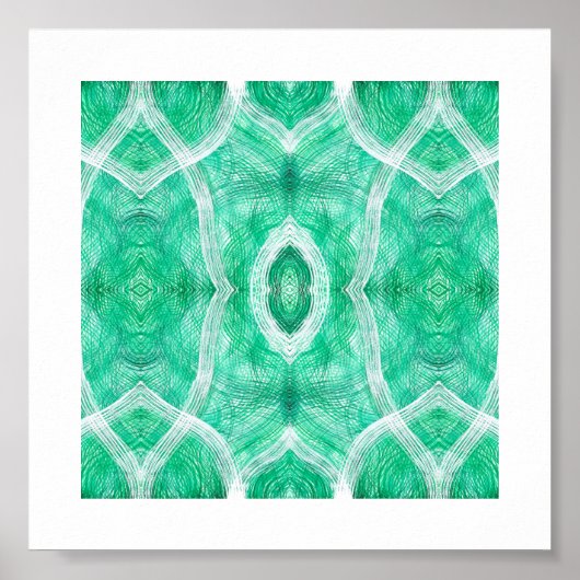Duw Licht Groen Abstract Waterverf Kunst Poster (Voorkant)