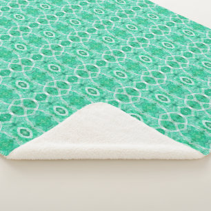 Duw Licht Groen Abstract Waterverf Kunst Sherpa Deken
