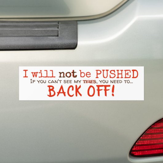 Duw me niet af. bumpersticker (Op auto)